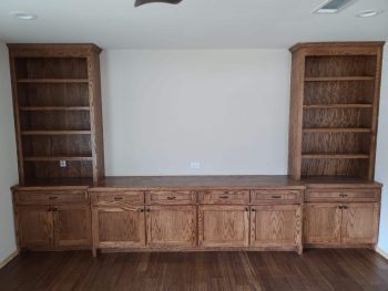 Media room cabinets and flooring