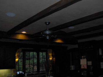 Cedar ceiling beams made from timber that was hand hewn