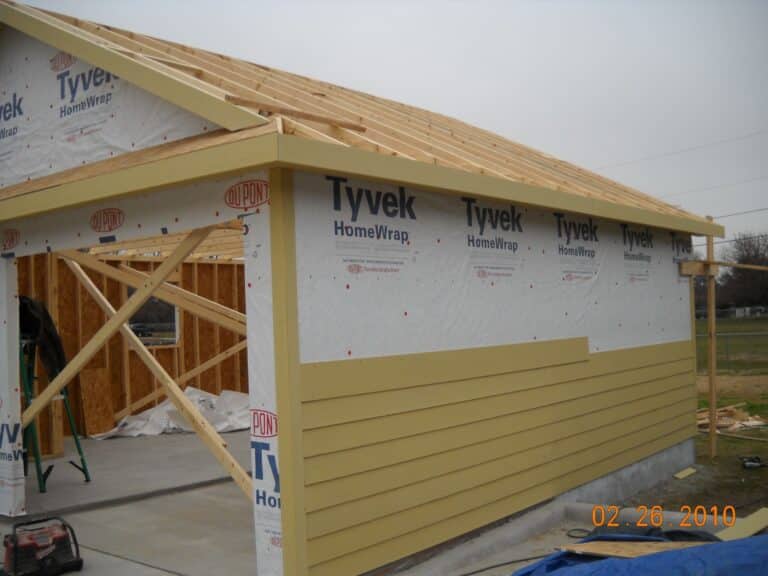 Garage siding and trim with hardiboard