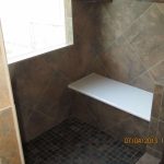Shower seat diagonal tile layout