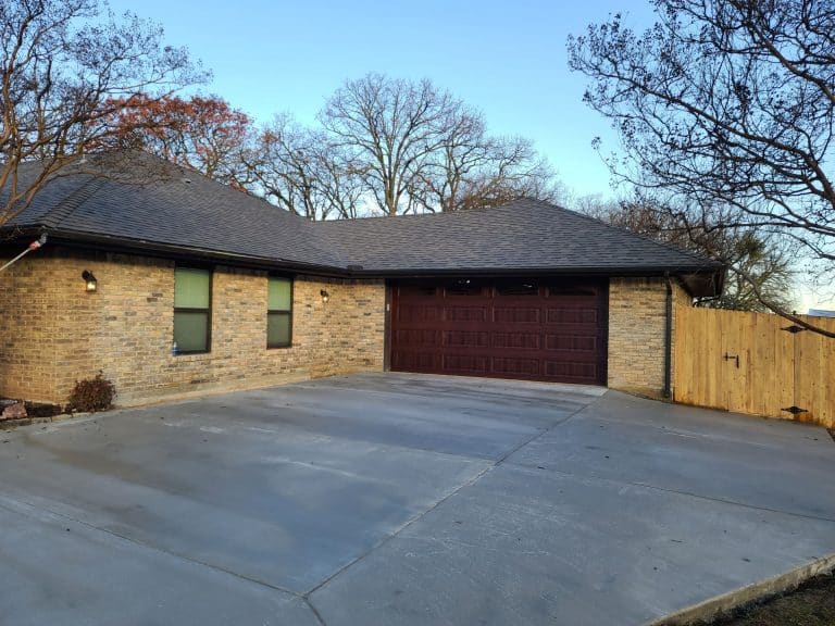 Garage addition matching 43 year old brick and mortar