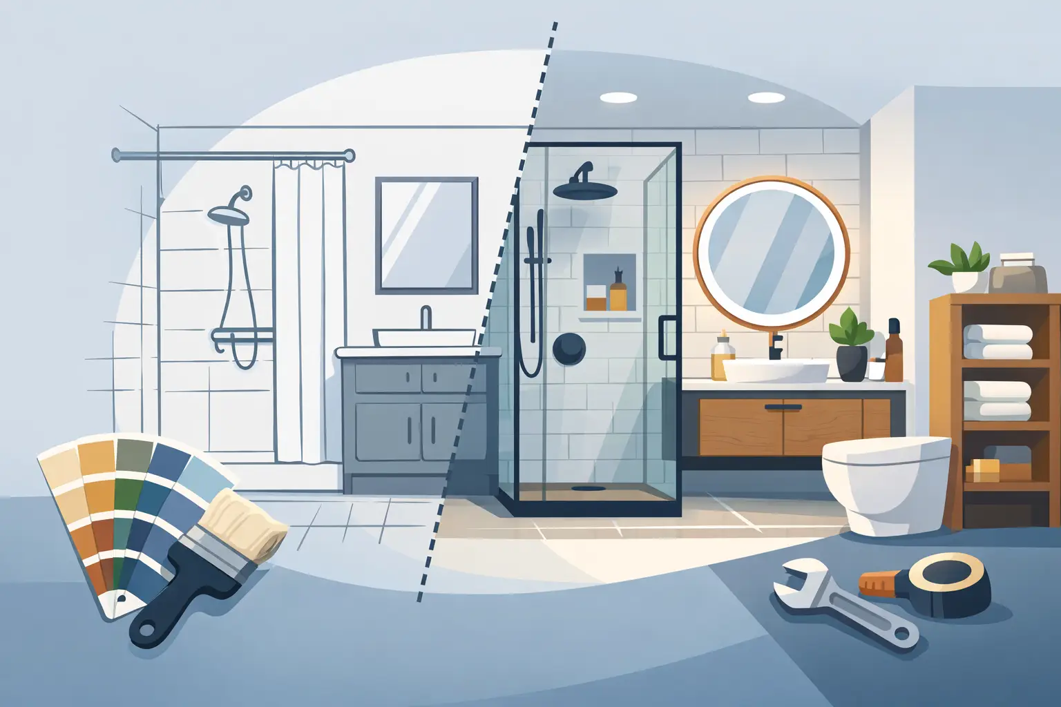 Read more about the article A Small Bathroom Remodel Example That Works