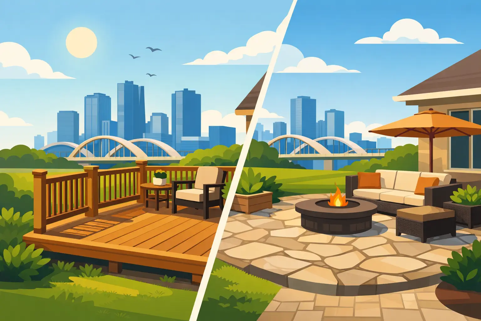 Read more about the article Deck vs Patio Cost for Fort Worth Homeowners